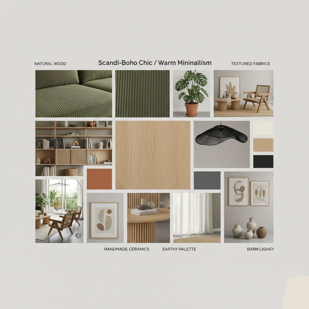 Progetto interior design zona giorno con finiture di pregio